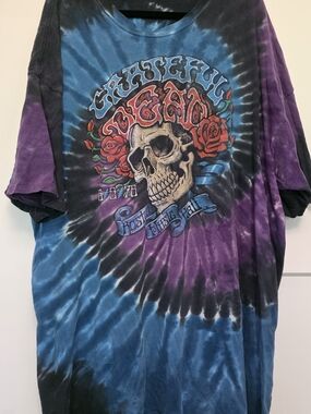 4XL Grateful Dead Tie-Dye Skull Graphic T-Shirt Vintage Boston Music Hall